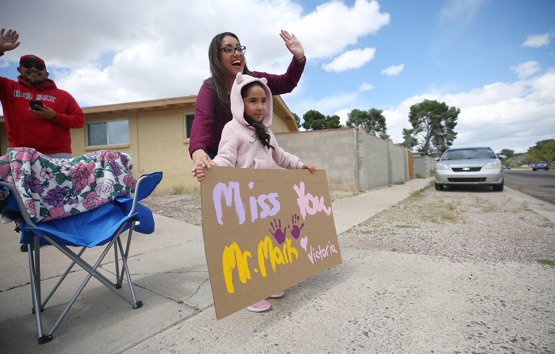 Elementary school car parade, coronavirus